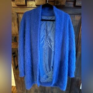 Vintage Angora Cobalt Blue Sweater/Cardigan Like New Women’s L/XL